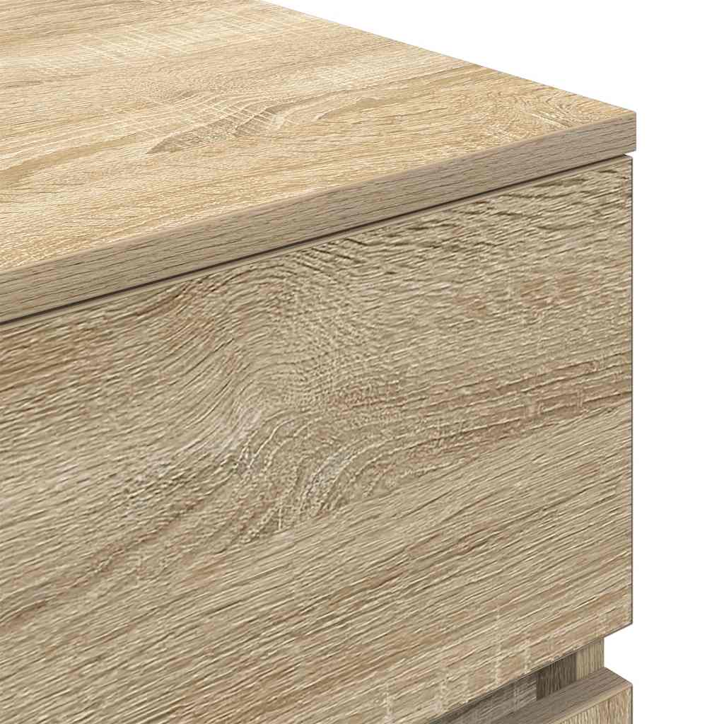 sengeborde med 3 skuffer 2 stk. 39x35x65 cm sonoma-eg - Image 9