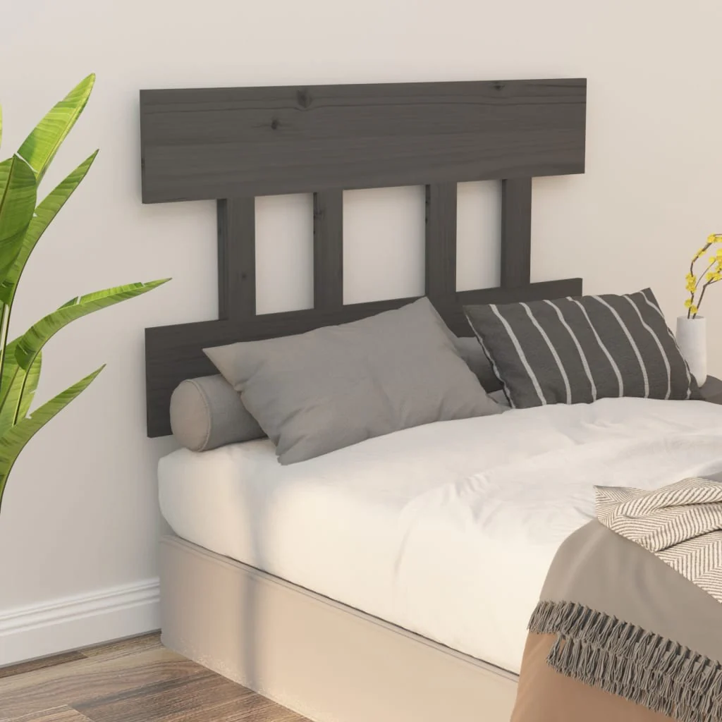 sengegærde 103,5x3x81 cm massivt fyrretræ grå - Image 5