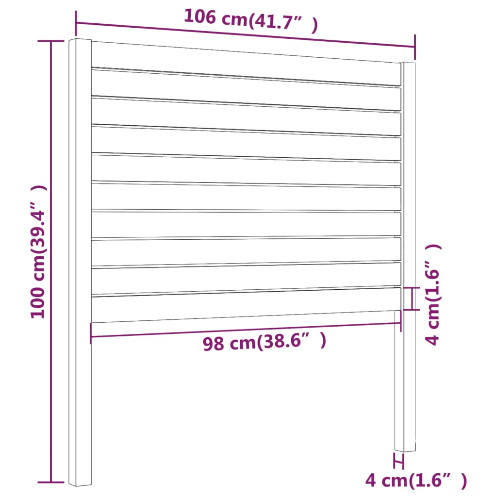 sengegærde 106x4x100 cm massivt fyrretræ - Image 6