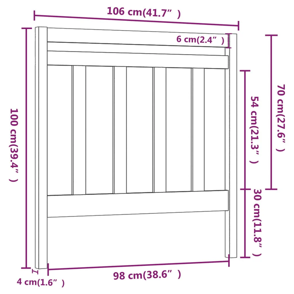 sengegærde 106x4x100 cm massivt fyrretræ gyldenbrun - Image 6