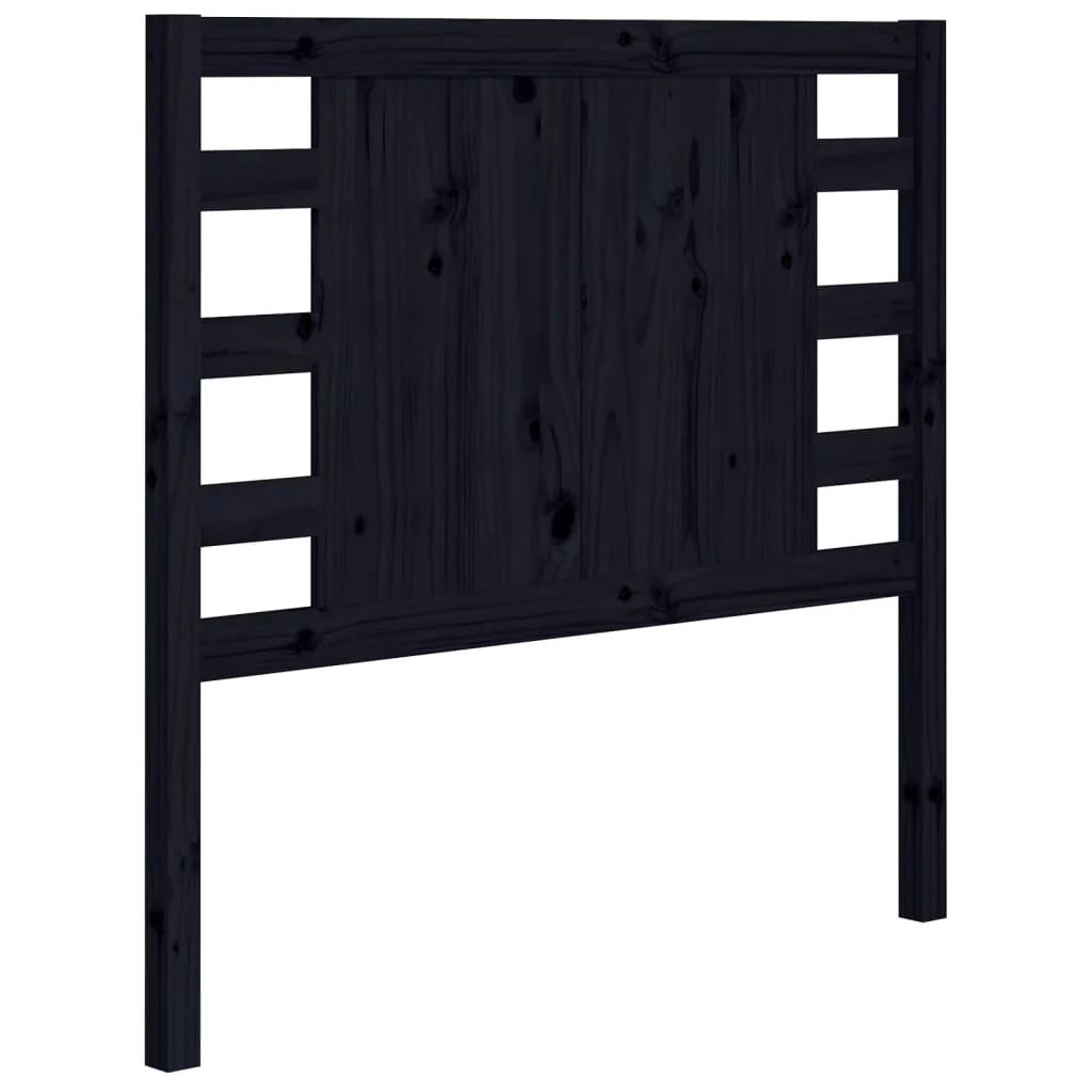 sengegærde 106x4x100 cm massivt fyrretræ sort - Image 2