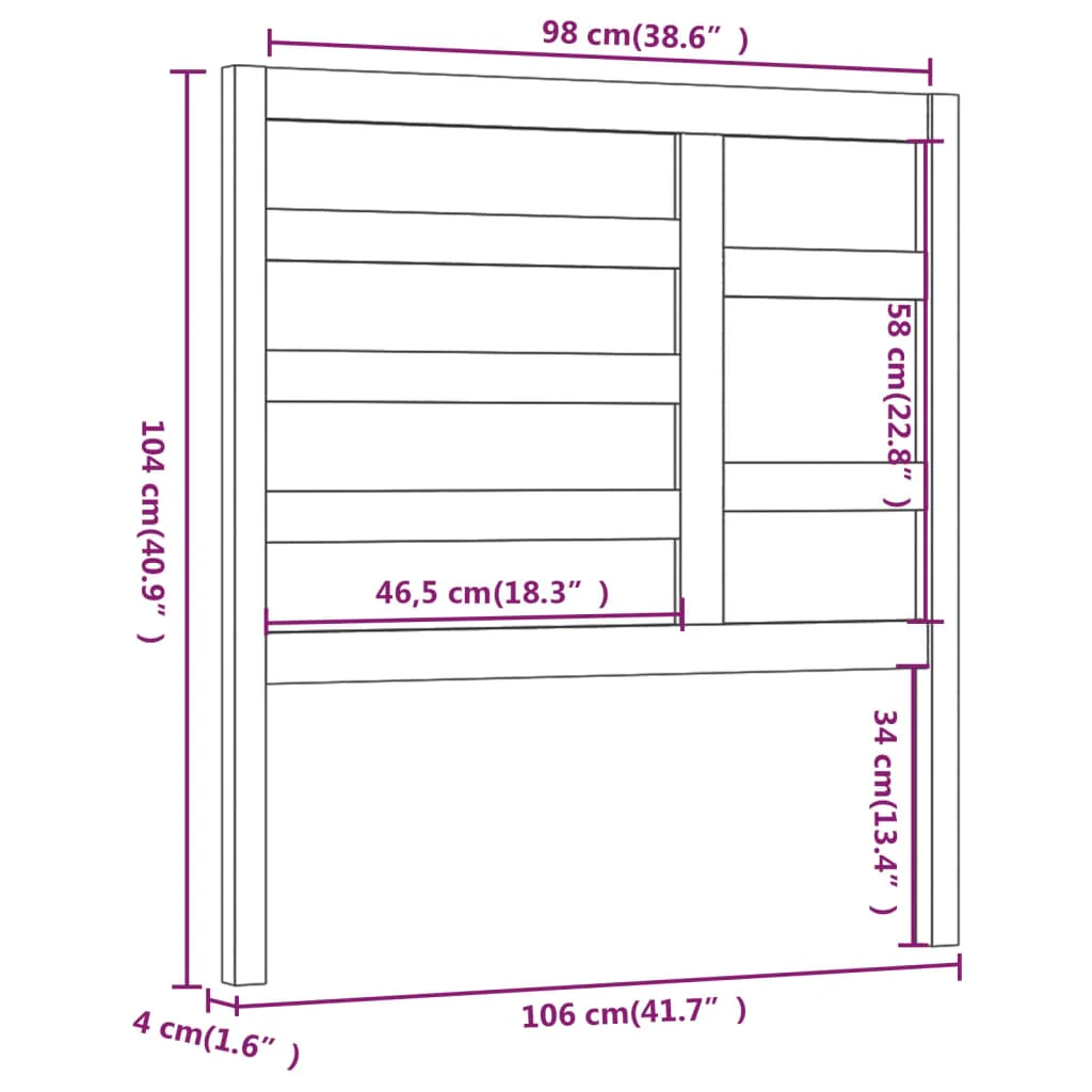 sengegærde 106x4x104 cm massivt fyrretræ sort - Image 6