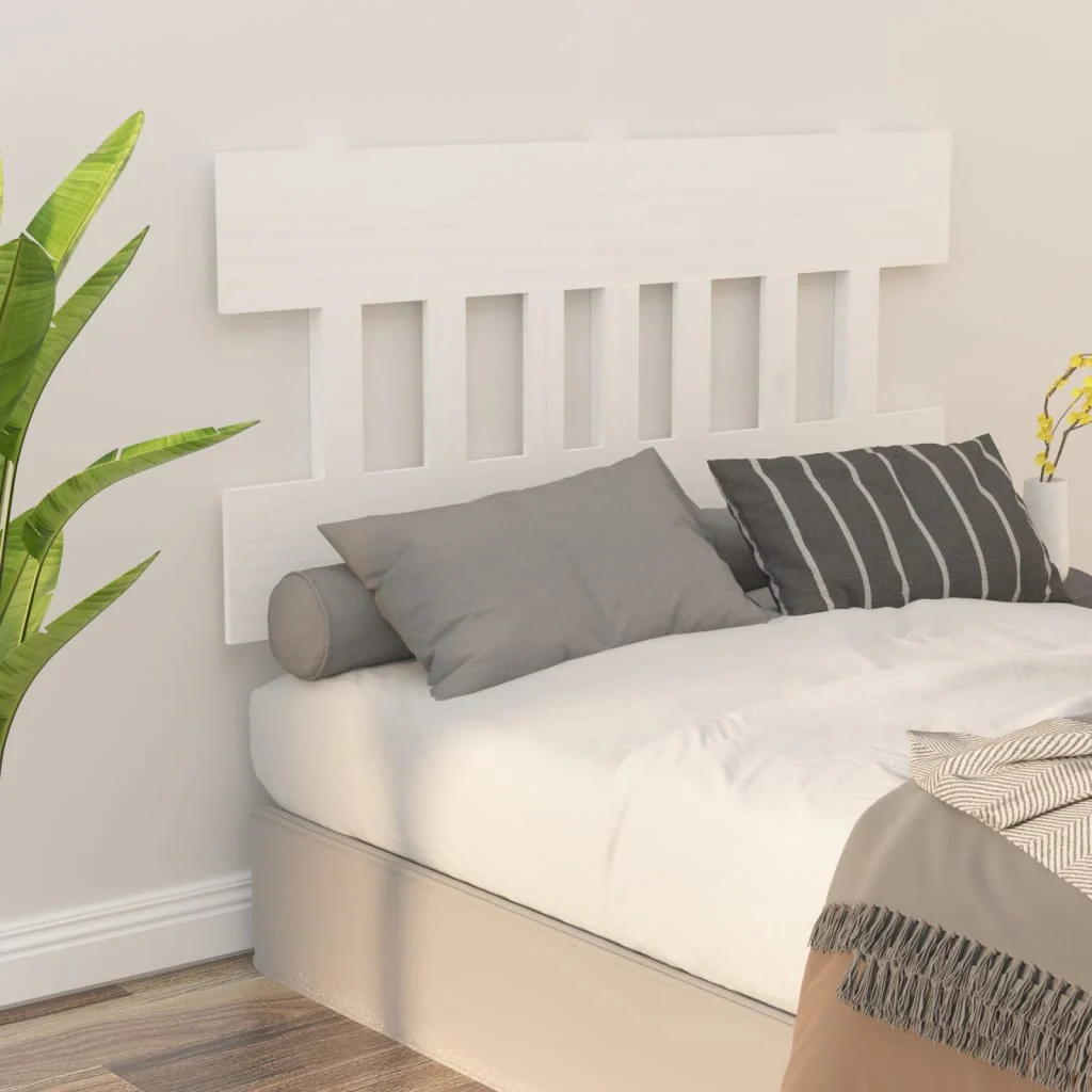 sengegærde 123,5x3x81 cm massivt fyrretræ hvid - Image 5