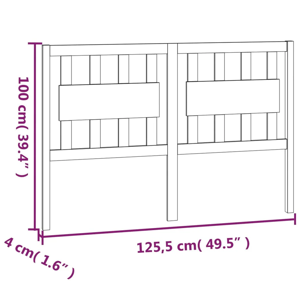 sengegærde 125,5x4x100 cm massivt fyrretræ hvid - Image 6