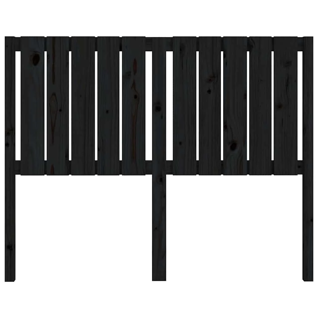 sengegærde 125,5x4x100 cm massivt fyrretræ sort - Image 4