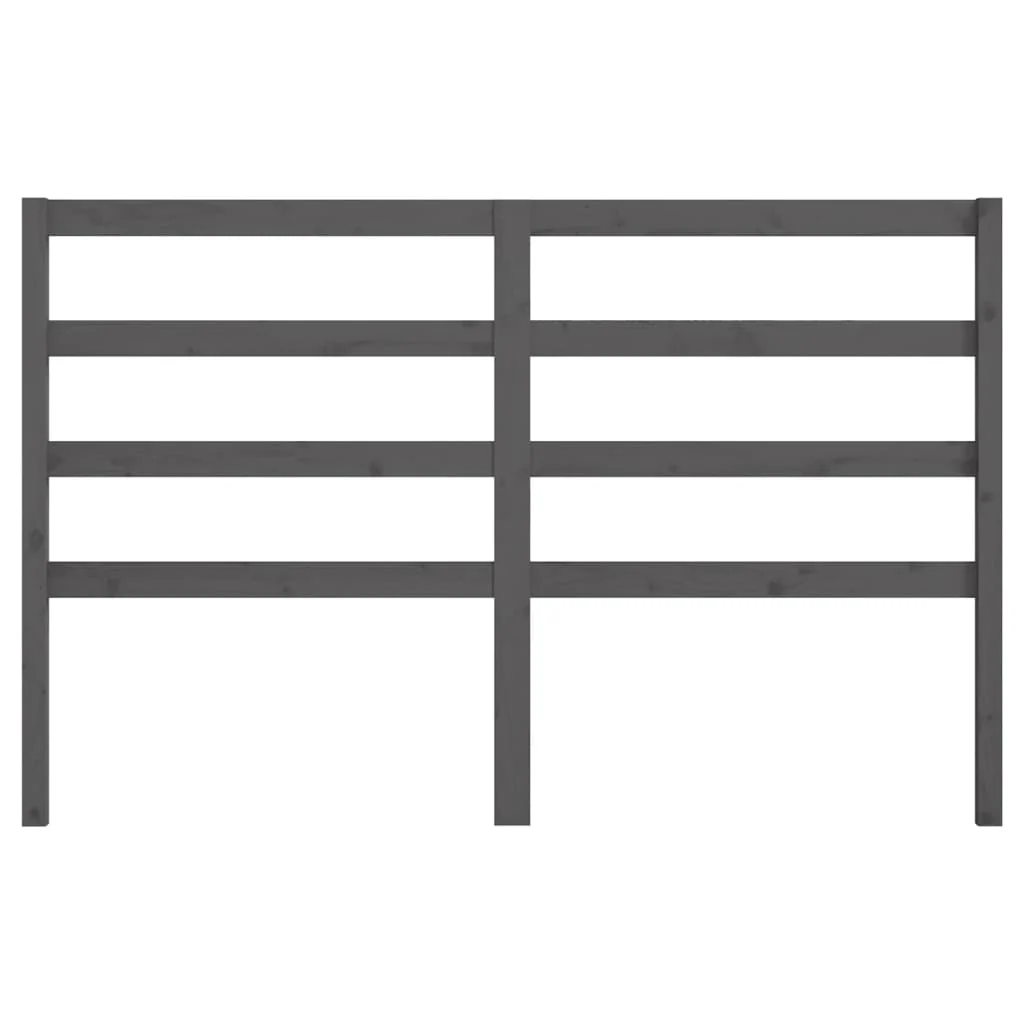 sengegærde 126x4x100 cm massivt fyrretræ grå - Image 4