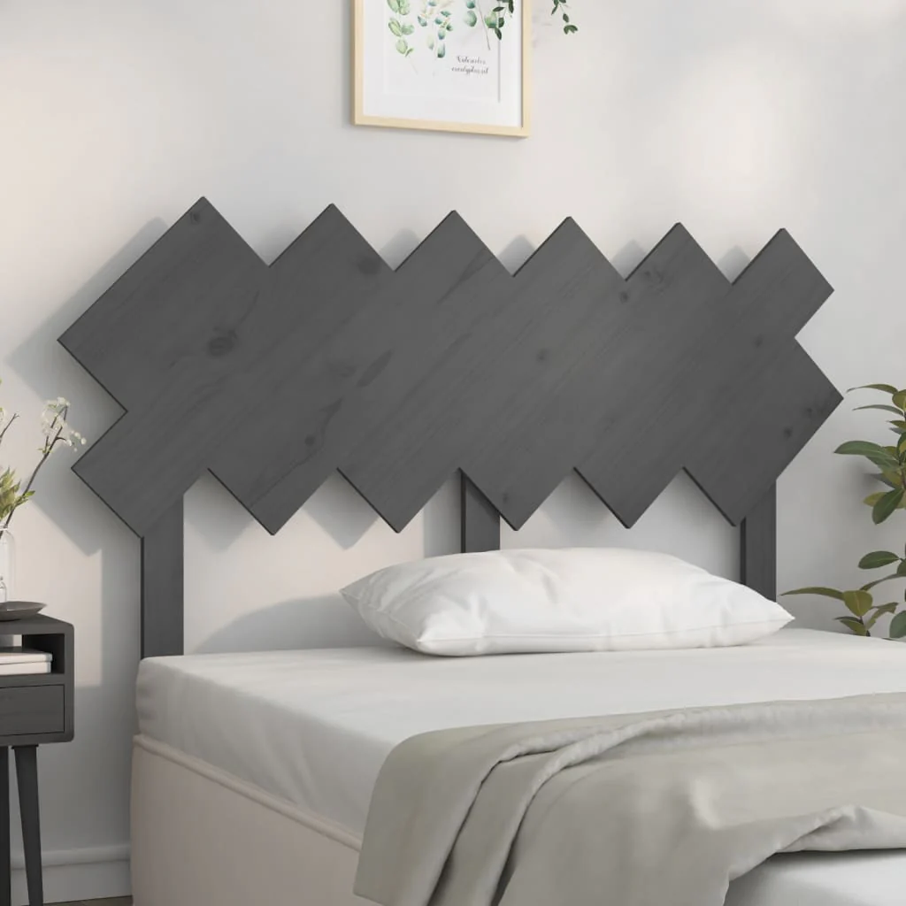 sengegærde 132x3x81 cm massivt fyrretræ grå