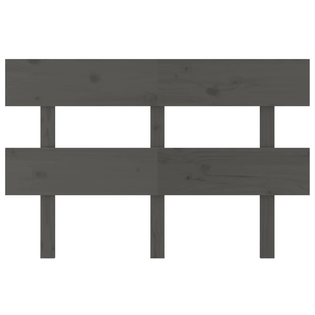 sengegærde 138x3x81 cm massivt fyrretræ grå - Image 3