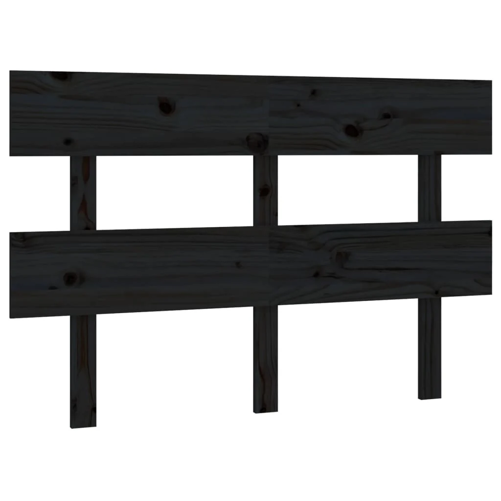 sengegærde 138x3x81 cm massivt fyrretræ sort - Image 2