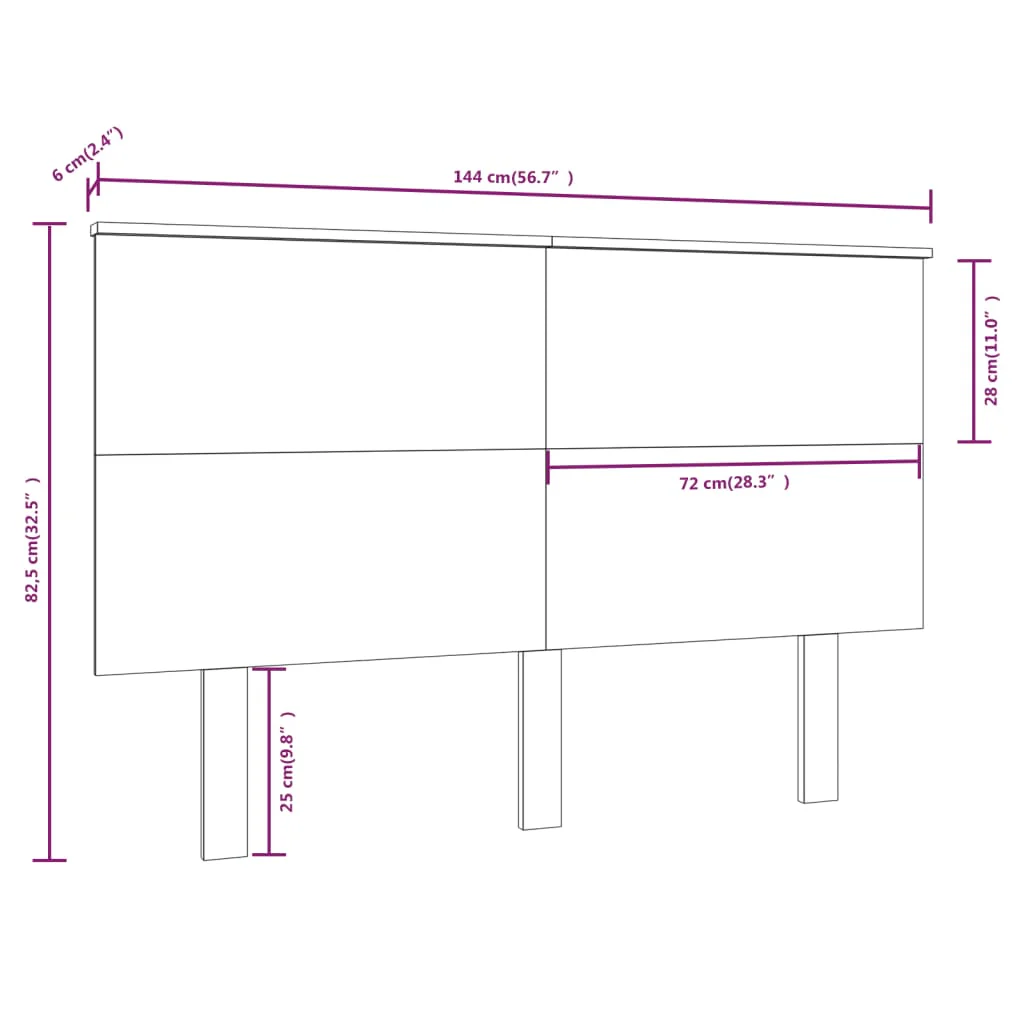 sengegærde 144x6x82,5 cm massivt fyrretræ hvid - Image 6