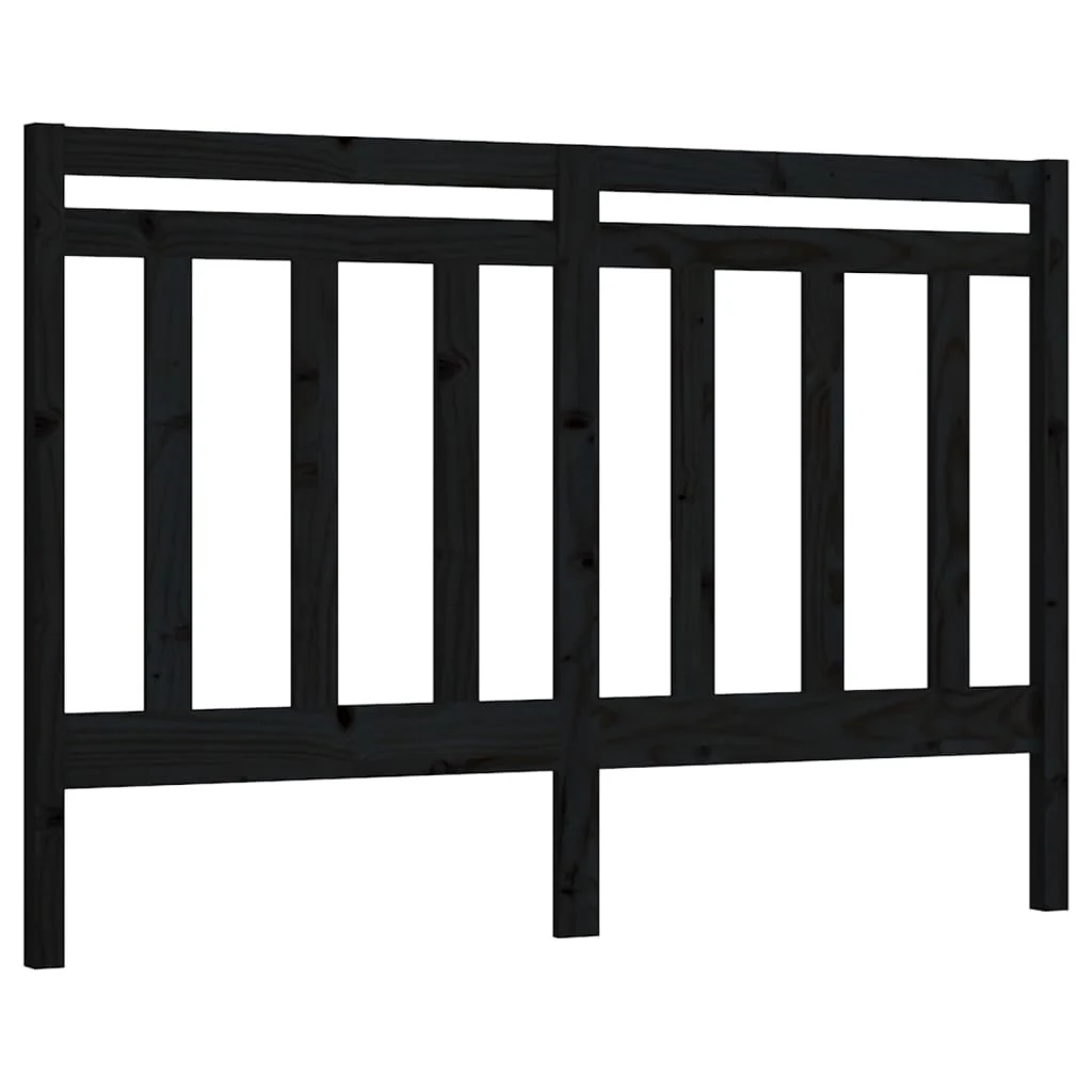 sengegærde 146x4x100 cm massivt fyrretræ sort - Image 2