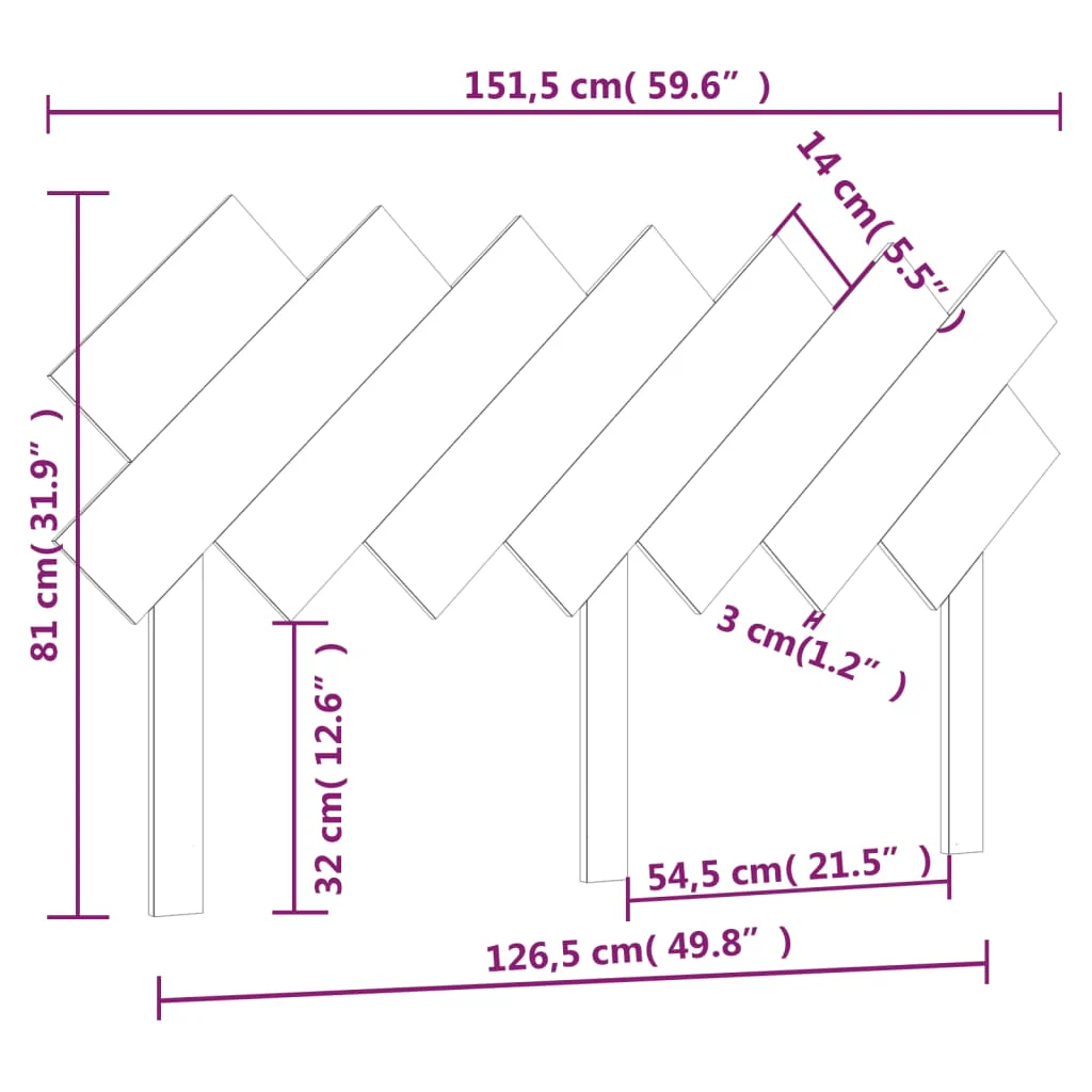 sengegærde 151,5x3x81 cm massivt fyrretræ - Image 6