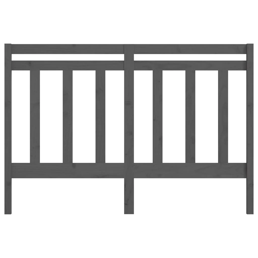 sengegærde 156x4x100 cm massivt fyrretræ grå - Image 4