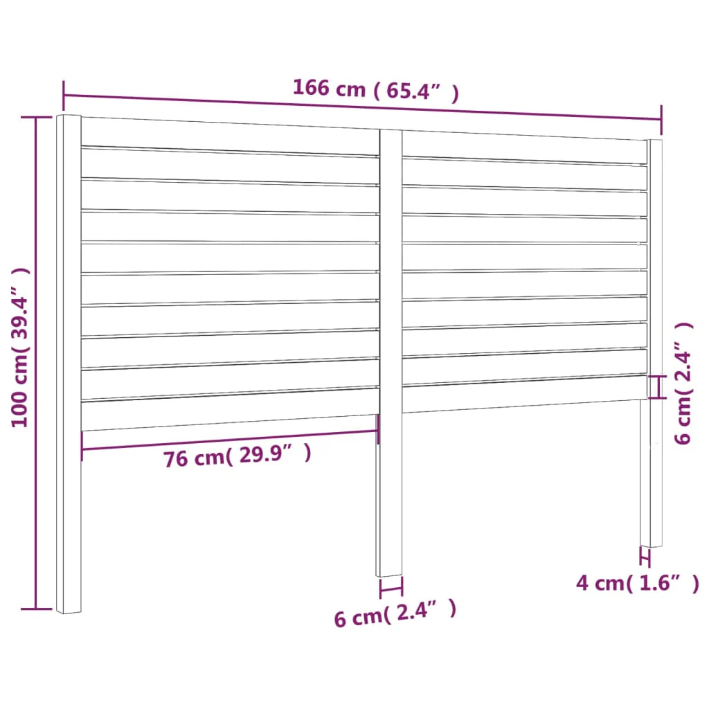 sengegærde 166x4x100 cm massivt fyrretræ - Image 6