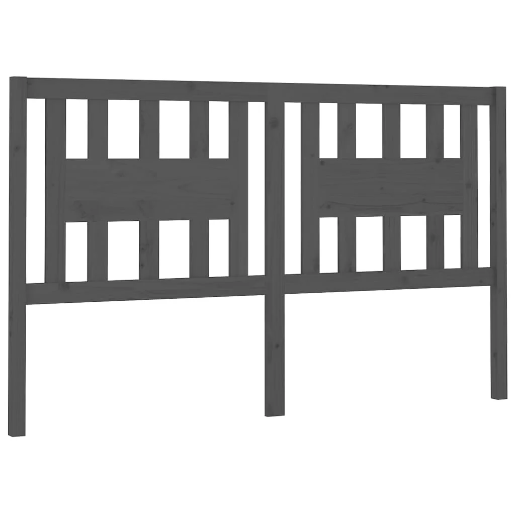 sengegærde 166x4x100 cm massivt fyrretræ grå - Image 2