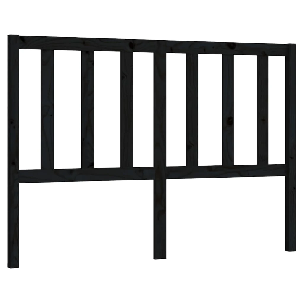 sengegærde 166x4x100 cm massivt fyrretræ sort - Image 2