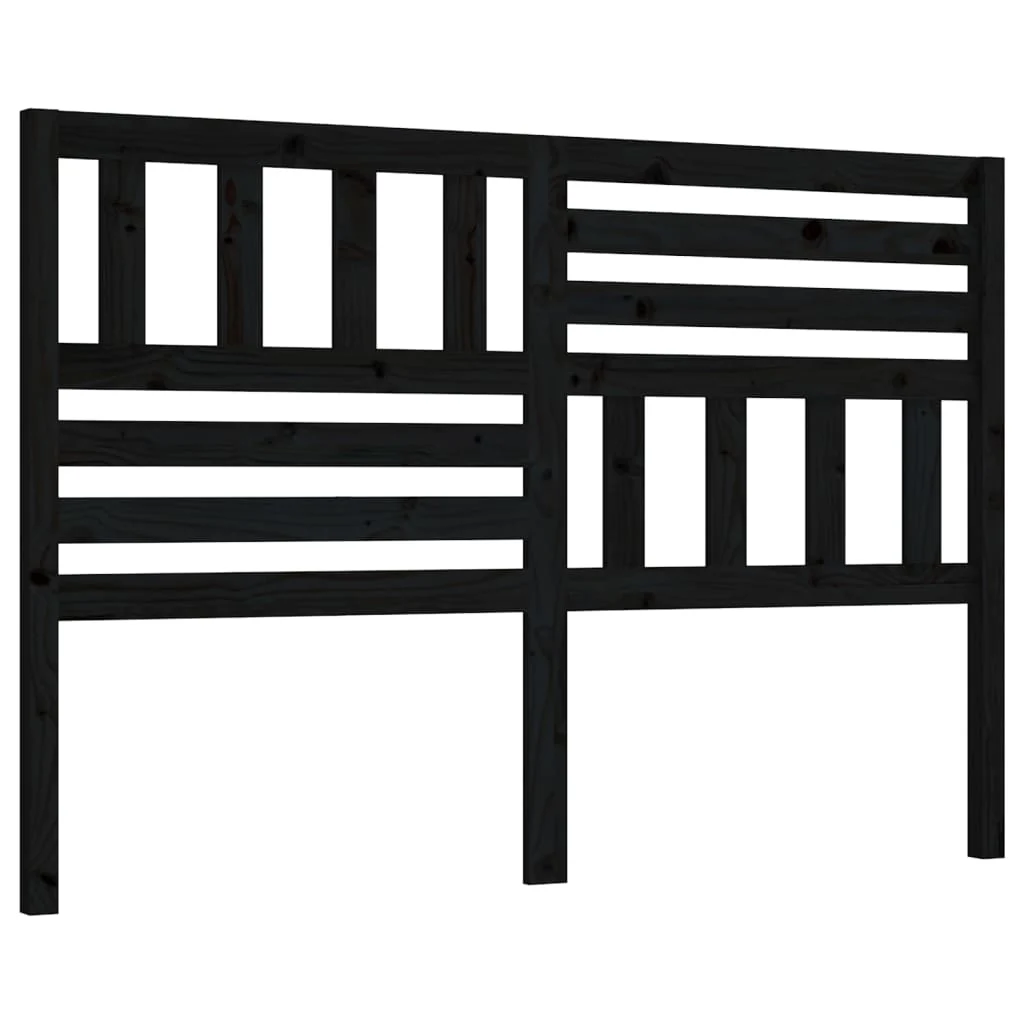 sengegærde 166x4x100 cm massivt fyrretræ sort - Image 2