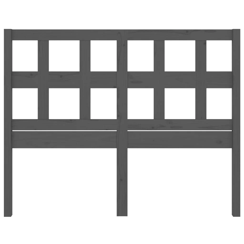 sengegærde 185,5x4x100 cm massivt fyrretræ grå - Image 4