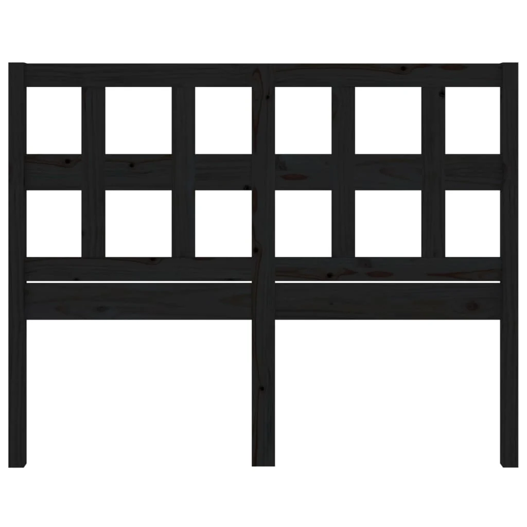 sengegærde 185,5x4x100 cm massivt fyrretræ sort - Image 4