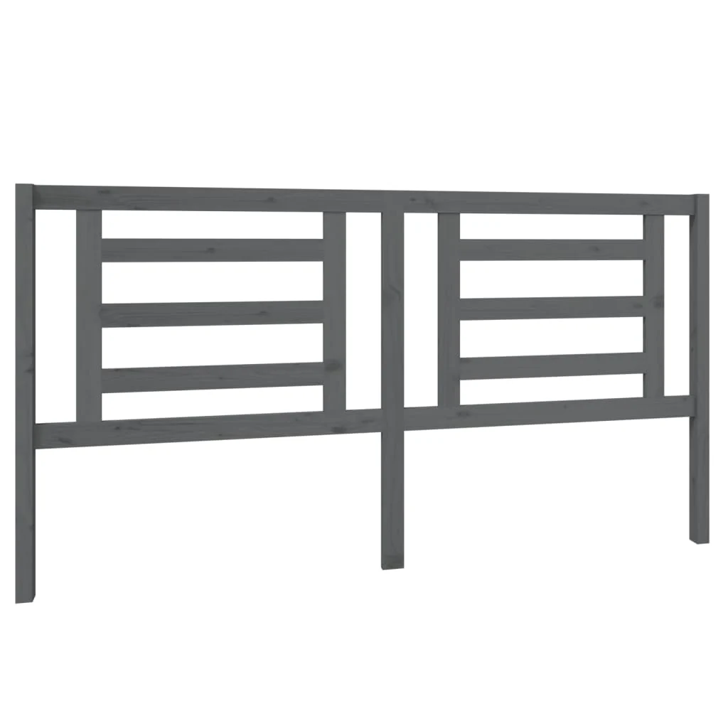 sengegærde 186x4x100 cm massivt fyrretræ grå - Image 2