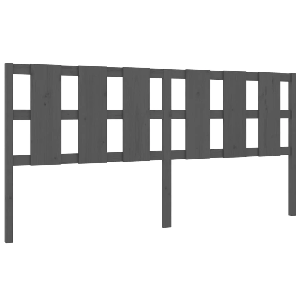 sengegærde 205,5x4x100 cm massivt fyrretræ grå - Image 2