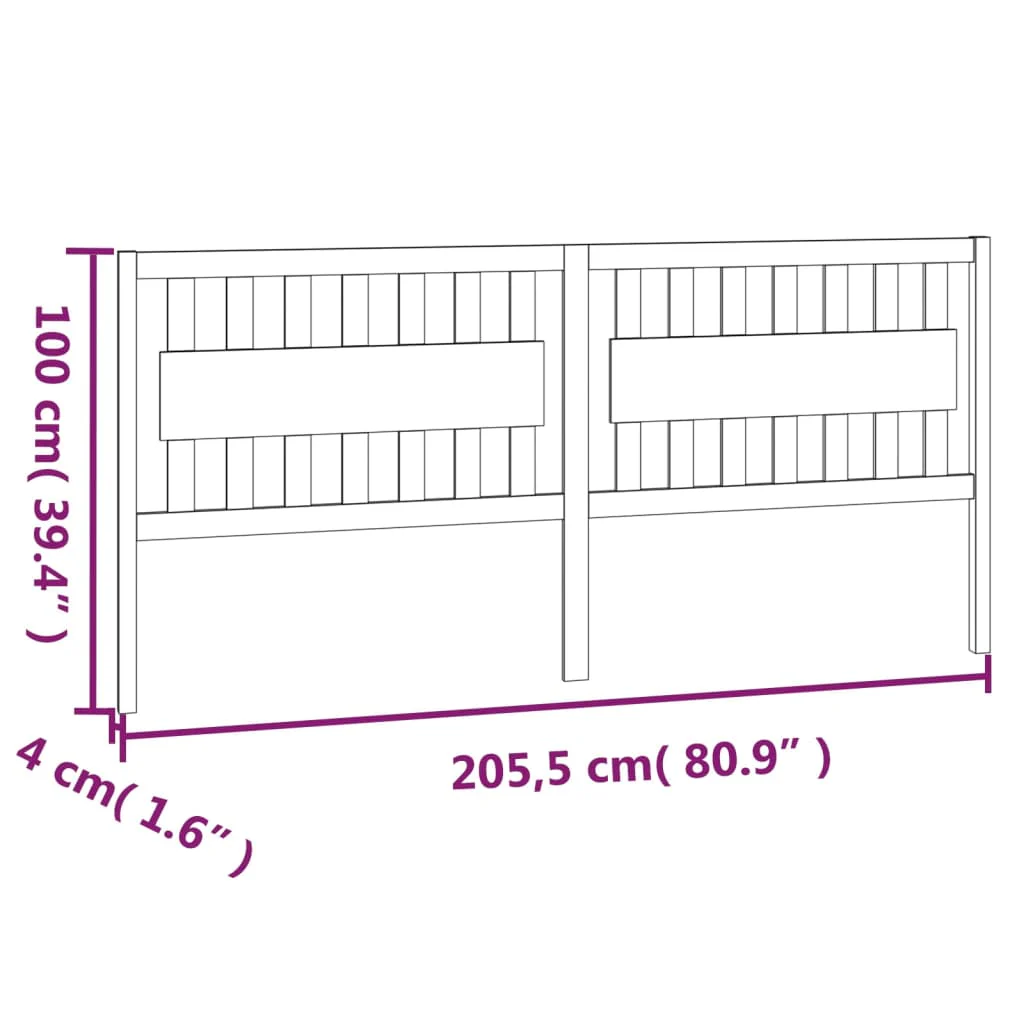 sengegærde 205,5x4x100 cm massivt fyrretræ gyldenbrun - Image 6