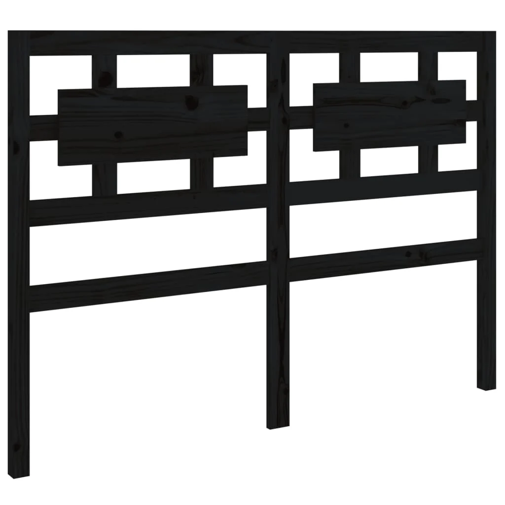 sengegærde 205,5x4x100 cm massivt fyrretræ sort - Image 2