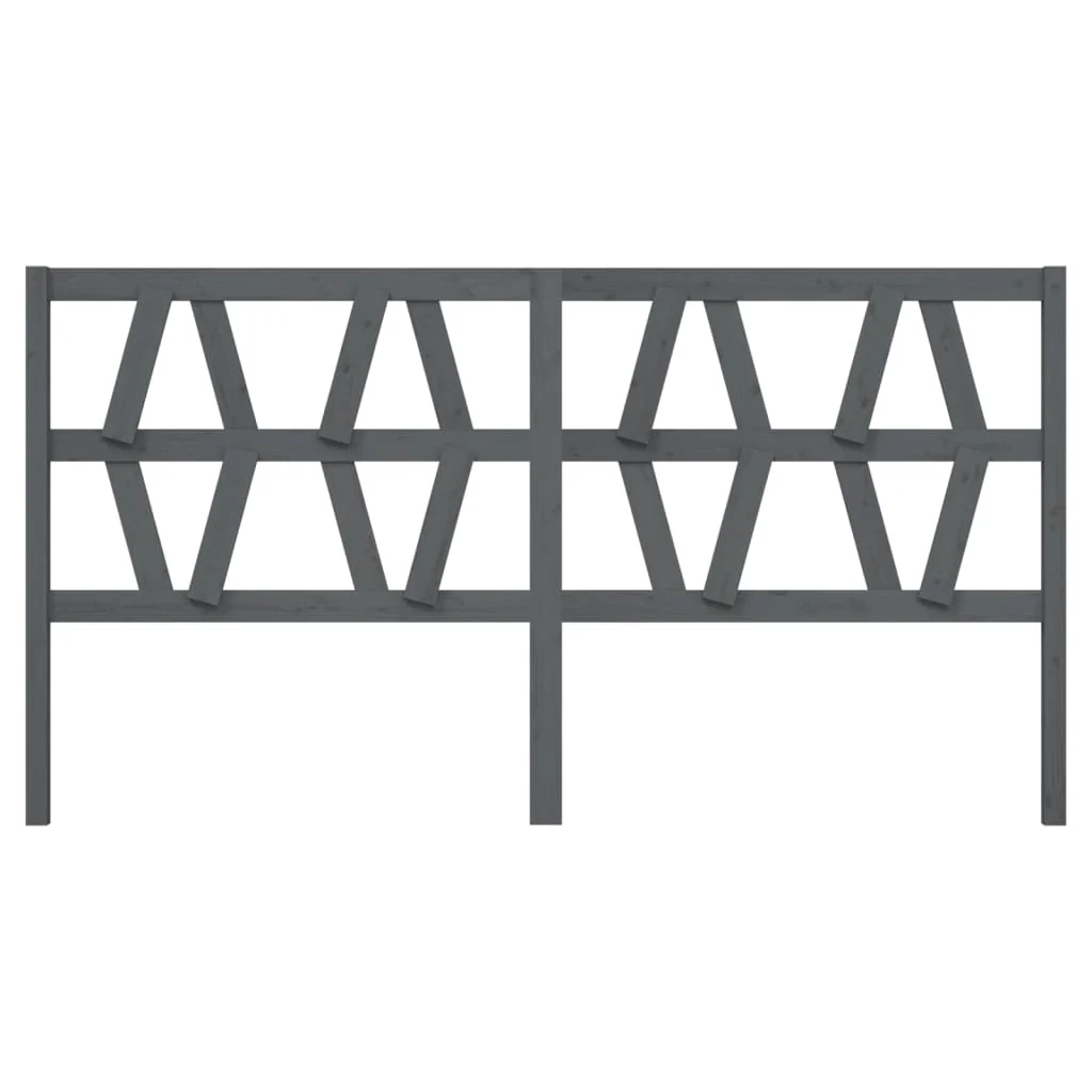 sengegærde 206x4x100 cm massivt fyrretræ grå - Image 3