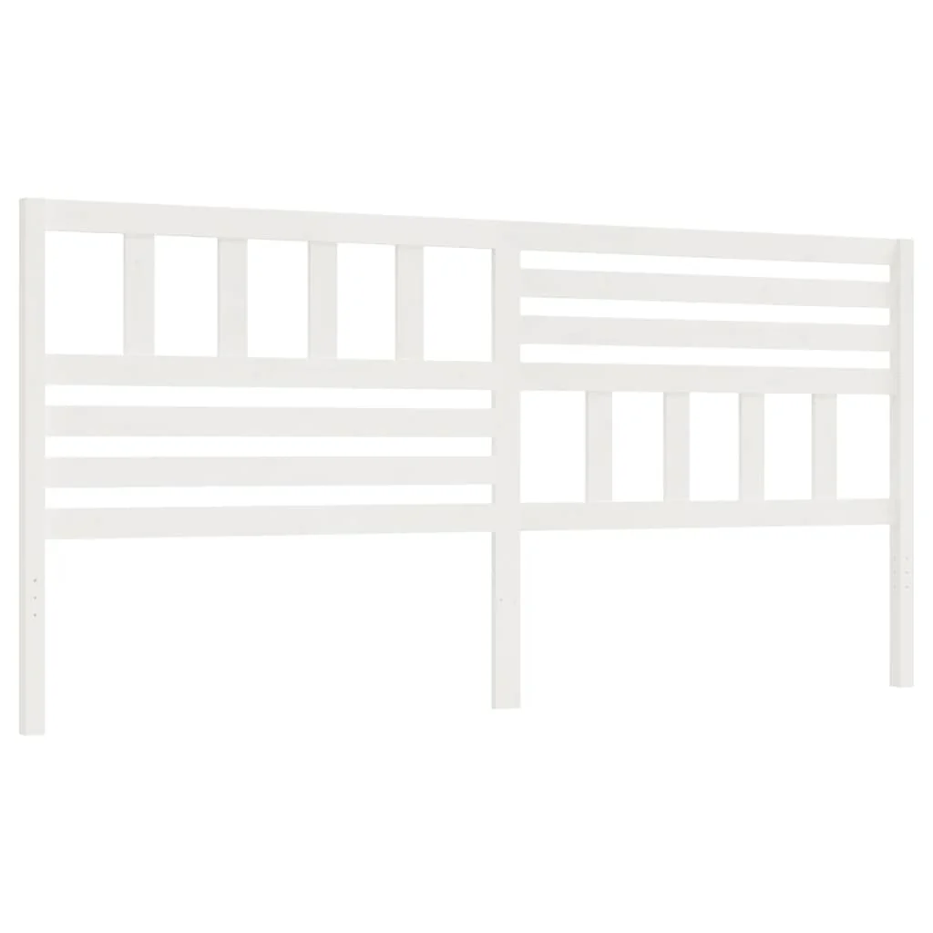 sengegærde 206x4x100 cm massivt fyrretræ hvid - Image 2