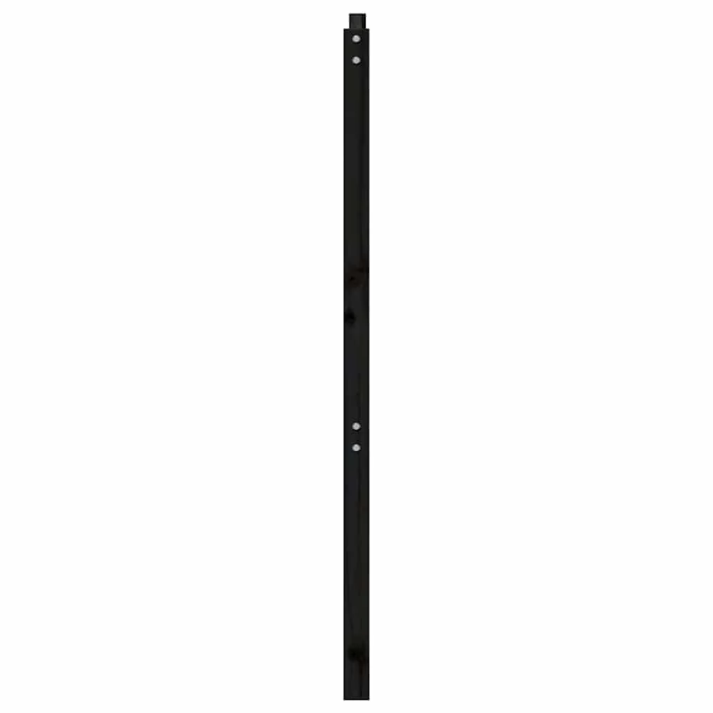 sengegærde 206x4x100 cm massivt fyrretræ sort - Image 5