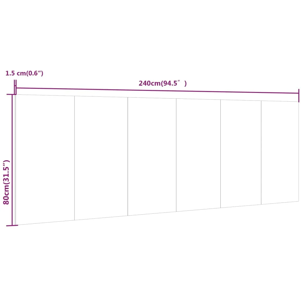 sengegærde 240x1,5x80 cm konstrueret træ røget egetræsfarve - Image 7