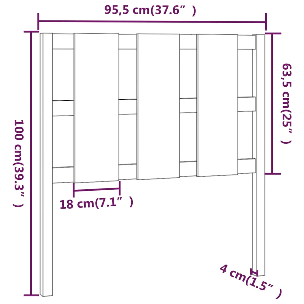 sengegærde 95,5x4x100 cm massivt fyrretræ gyldenbrun - Image 6