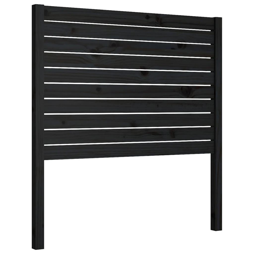 sengegærde 96x4x100 cm massivt fyrretræ sort - Image 2