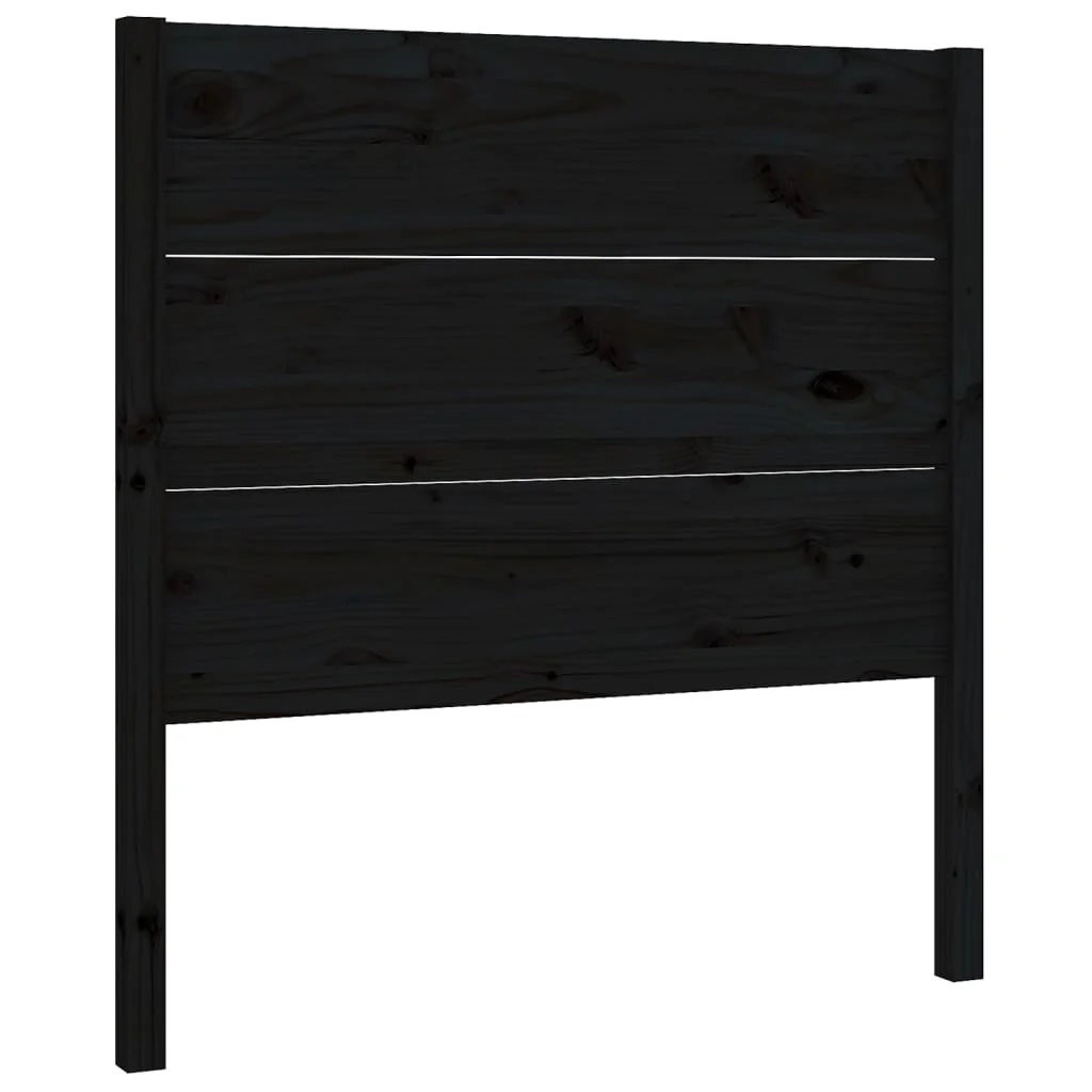 sengegærde 96x4x100 cm massivt fyrretræ sort - Image 2