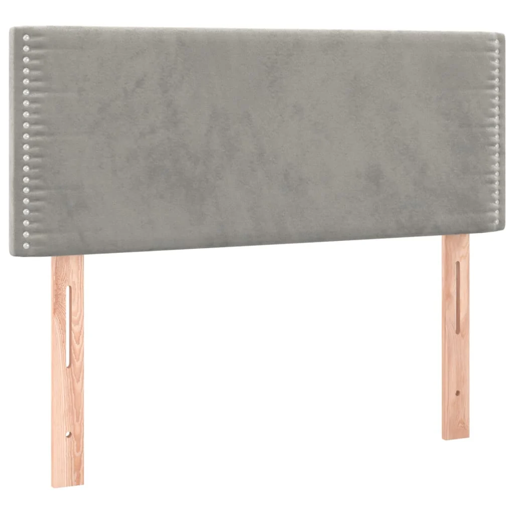 sengegavl 100x5x78/88 cm fløjl lysegrå - Image 2