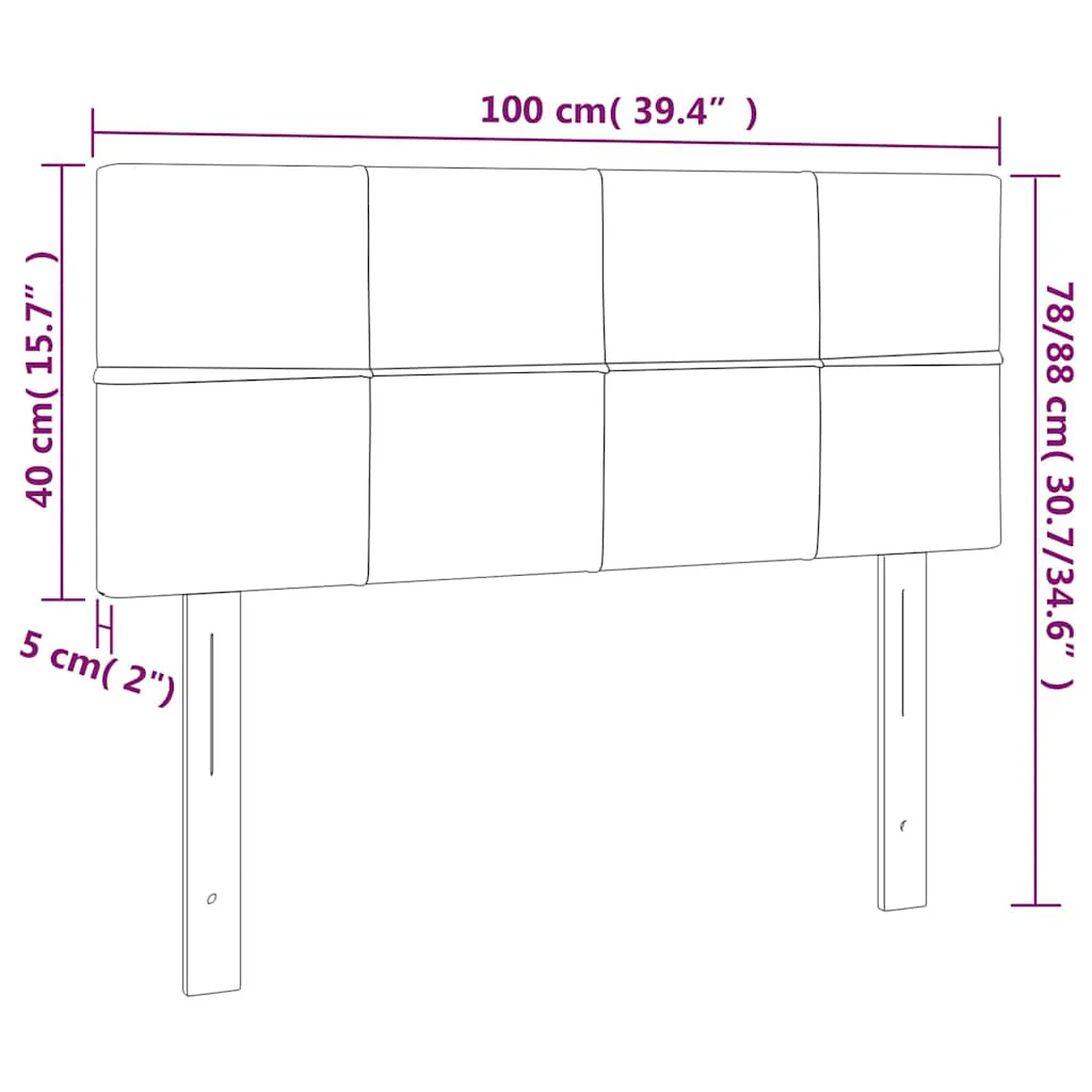 sengegavl 100x5x78/88 cm fløjl mørkeblå - Image 6