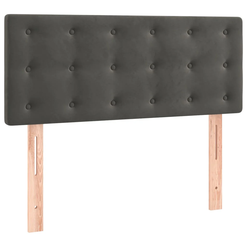 sengegavl 100x5x78/88 cm fløjl mørkegrå - Image 2