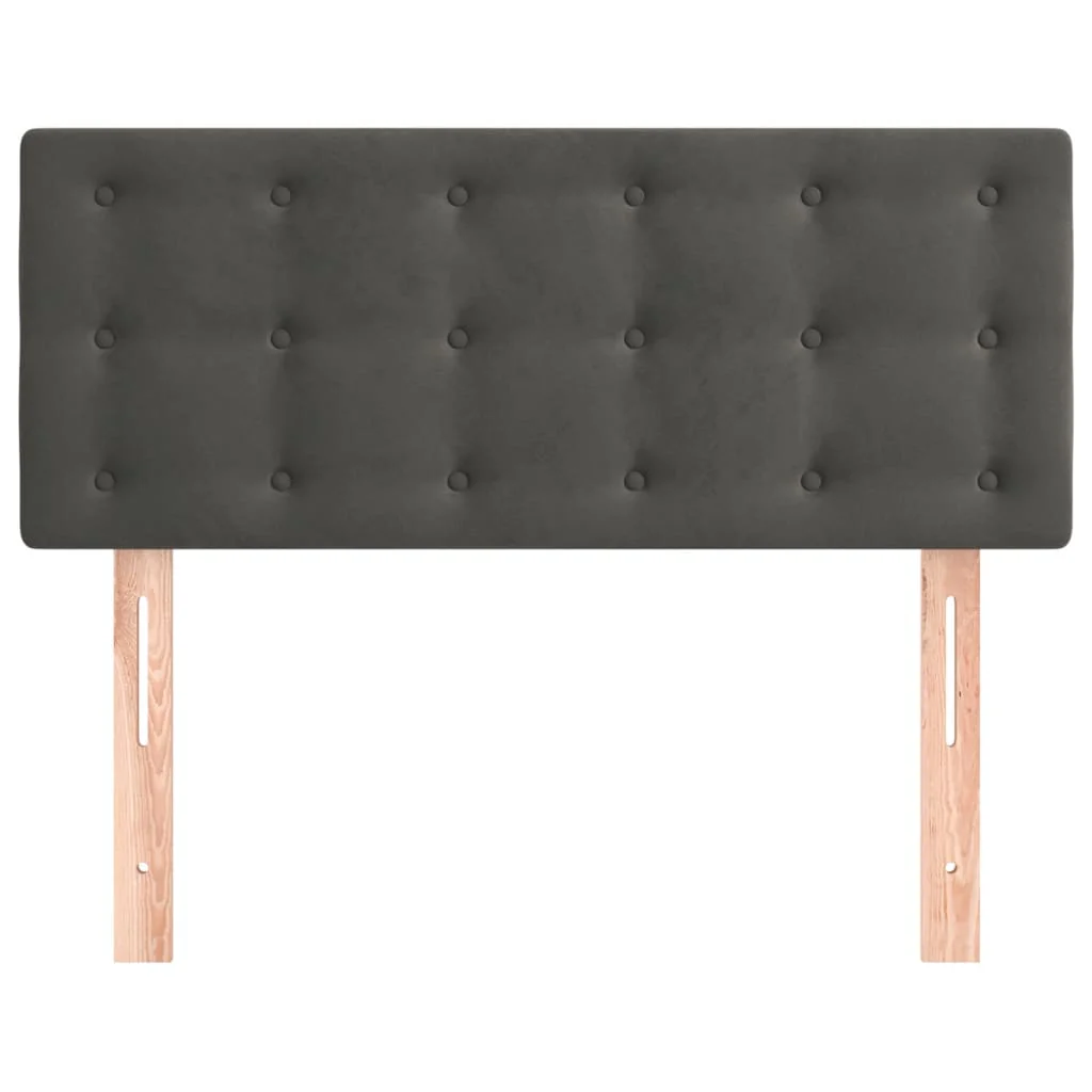 sengegavl 100x5x78/88 cm fløjl mørkegrå - Image 3
