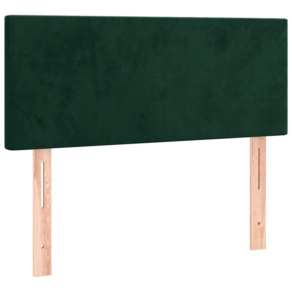 sengegavl 100x5x78/88 cm fløjl mørkegrøn - Image 2