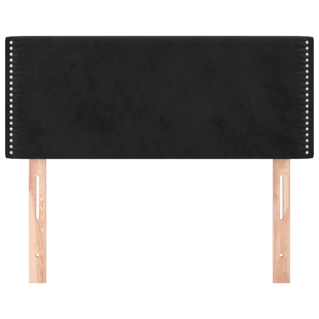 sengegavl 100x5x78/88 cm fløjl sort - Image 3