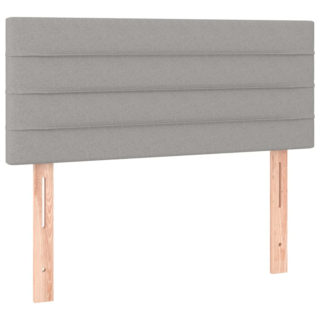 sengegavl 100x5x78/88 cm stof lysegrå - Image 2
