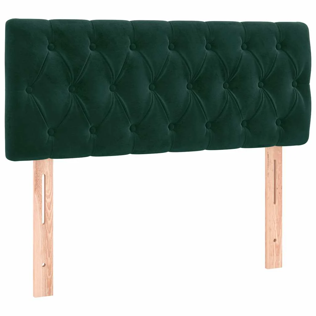 sengegavl 100x7x78/88 cm fløjl mørkegrøn - Image 2