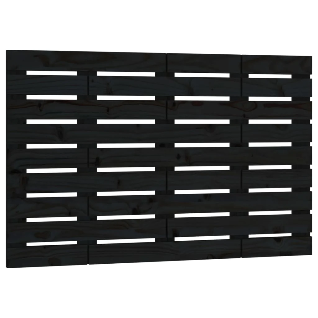 sengegavl 106x3x63 cm massivt fyrretræ sort - Image 2
