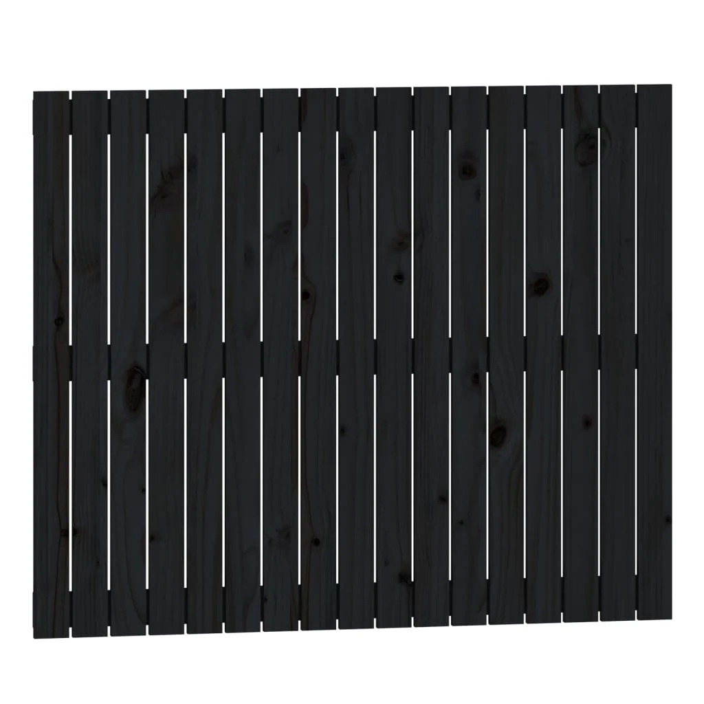 sengegavl 108x3x90 cm massivt fyrretræ sort - Image 2