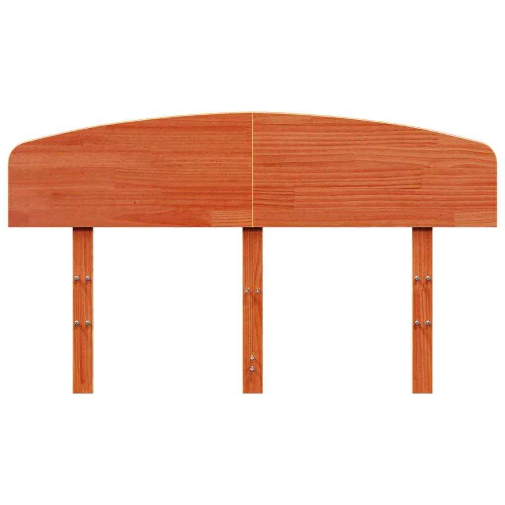 sengegavl 120 cm massivt fyrretræ gyldenbrun - Image 4