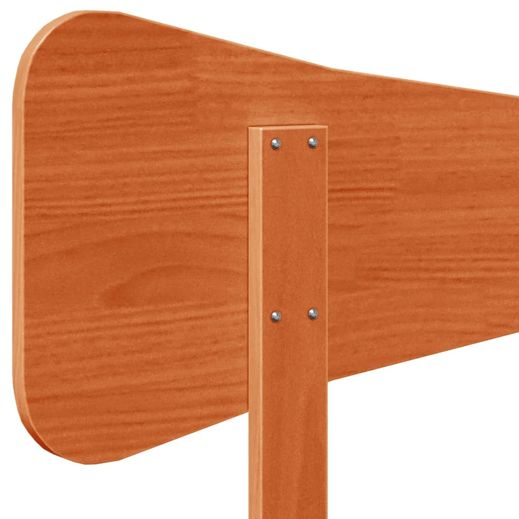 sengegavl 120 cm massivt fyrretræ gyldenbrun - Image 7