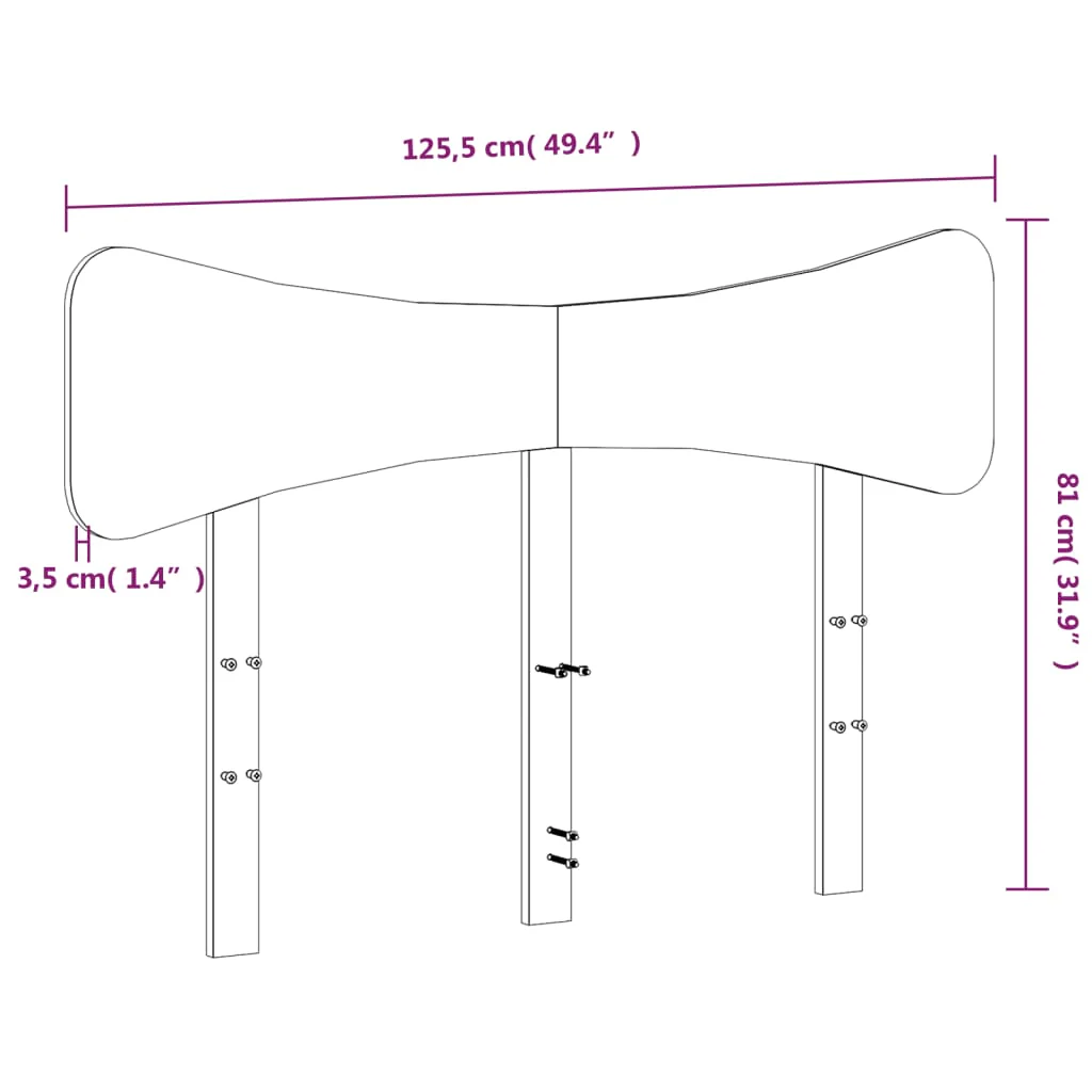 sengegavl 120 cm massivt fyrretræ gyldenbrun - Image 8