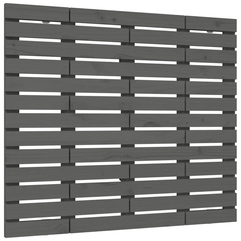 sengegavl 126x3x91,5 cm massivt fyrretræ grå - Image 2