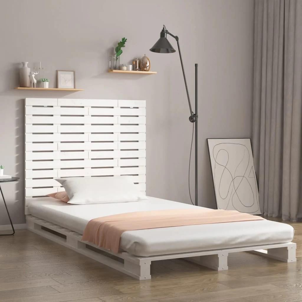 sengegavl 126x3x91,5 cm massivt fyrretræ hvid