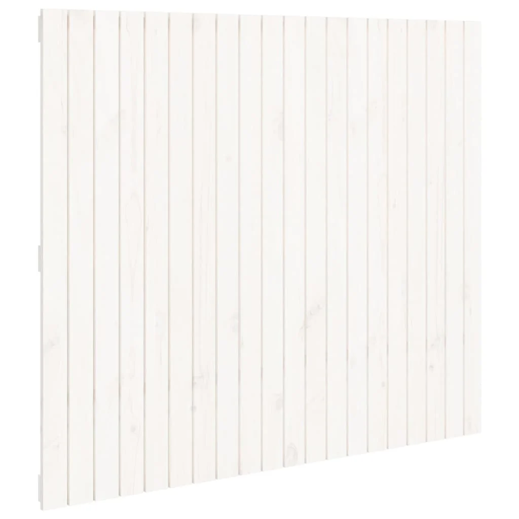 sengegavl 127,5x3x110 cm massivt fyrretræ hvid - Image 2